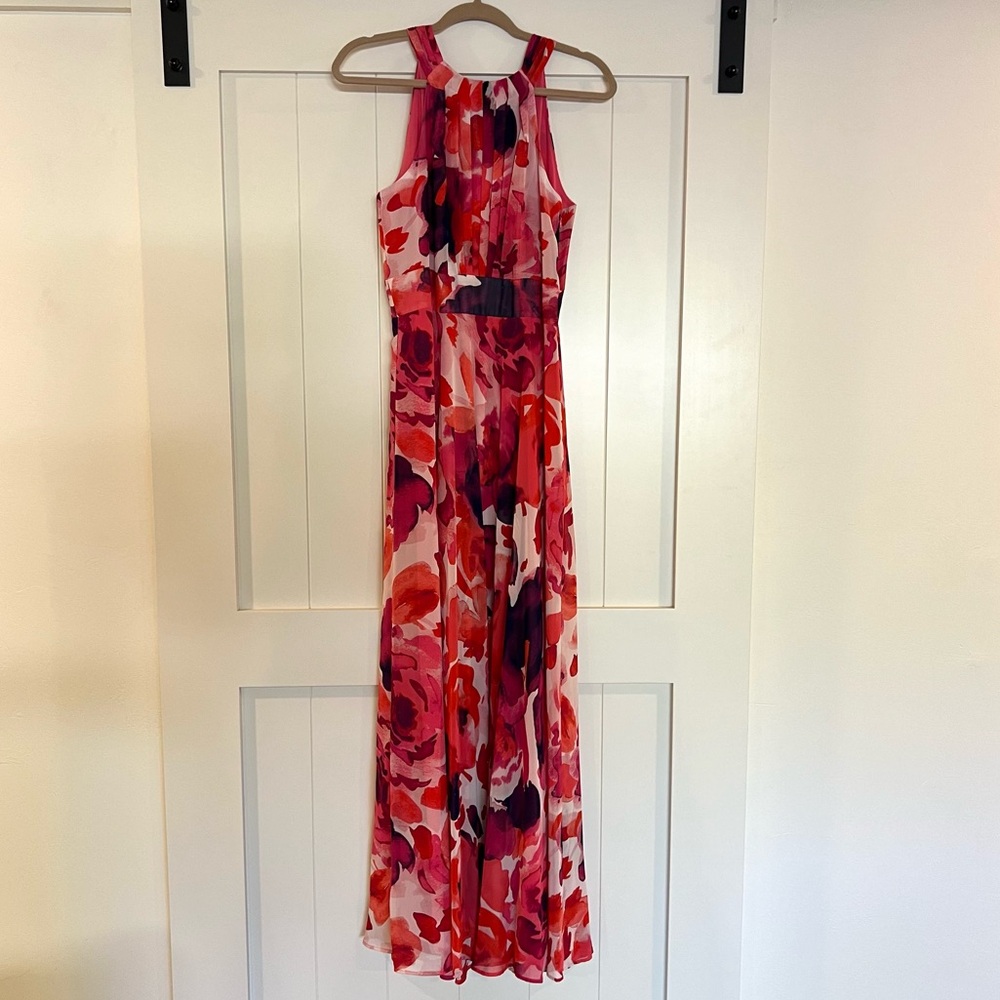 Eliza J Floral Halter Neck Maxi Dress